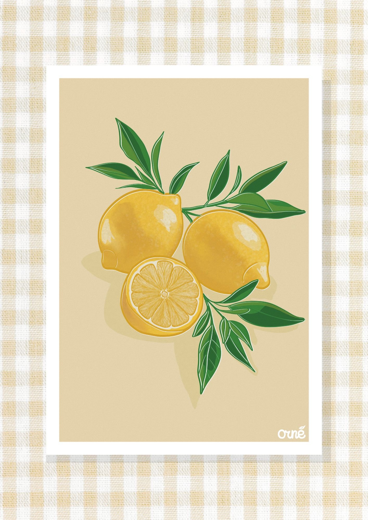 Affiche A3 illustrée - CITRONS, format compact pour décoration murale