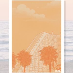 Affiche A4 illustrée - LGM PYRAMIDES (orange), format compact pour décoration murale