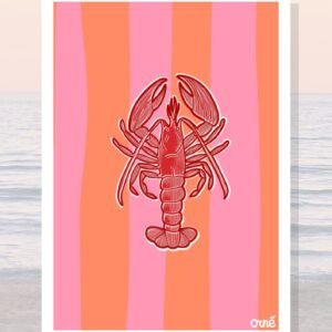 Affiche A3 illustrée - HOMARD, format compact pour décoration murale
