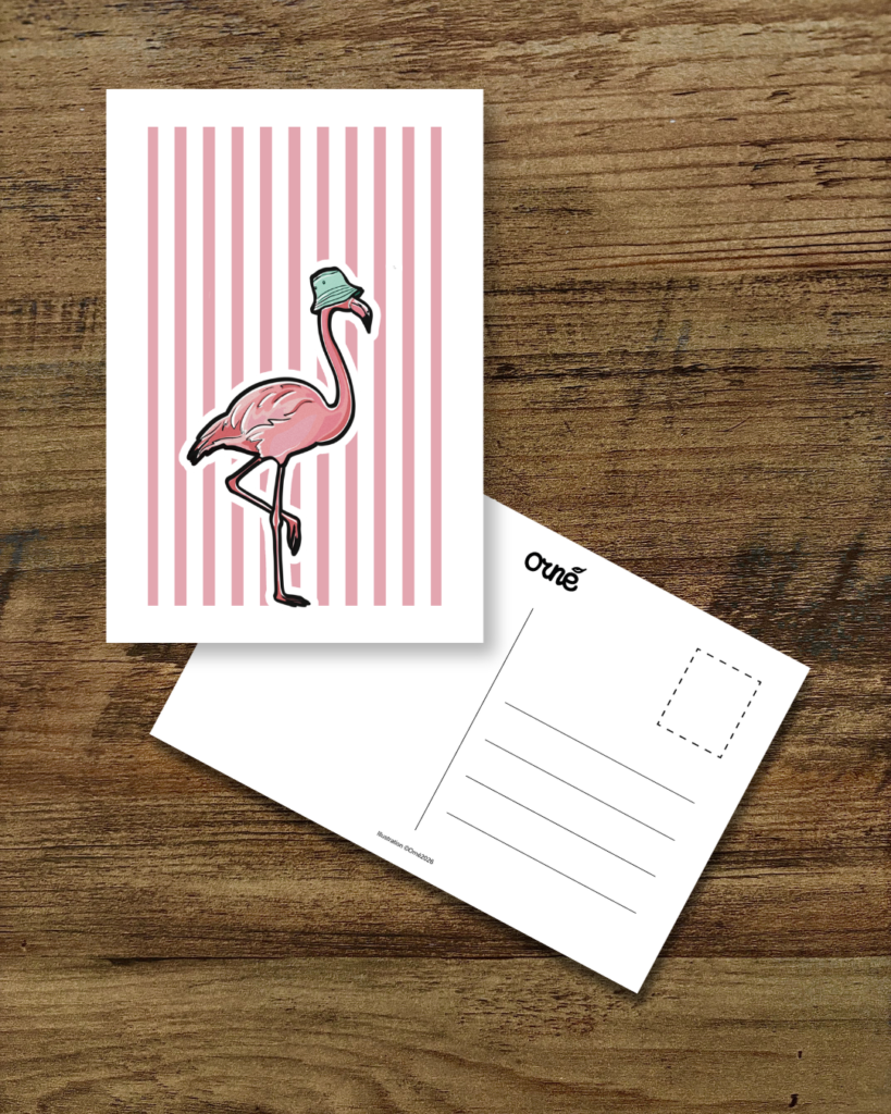 Carte postale FLAMANT ROSE